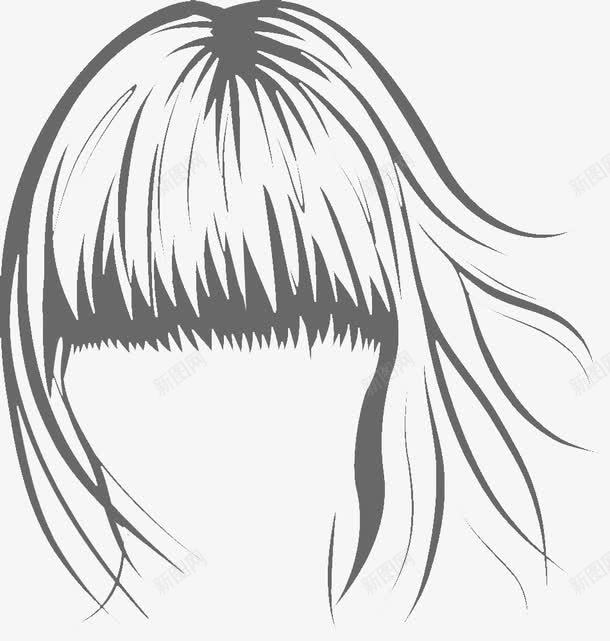 手绘刘海长发女士造型png免抠素材_新图网 https://ixintu.com 刘海女士发型 刘海长发 发型 头发 头发造型 女士 女士头发 女生发型 长发造型 长发飘飘发型 飘起来的头发