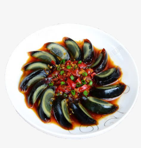 凉拌皮蛋png免抠素材_新图网 https://ixintu.com 咸鸭蛋 皮蛋 蛋类 黑色