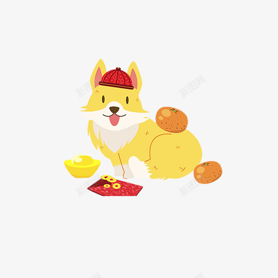 狗年狗狗psd免抠素材_新图网 https://ixintu.com 发福 发财 喜庆 团员 春节 热闹 狗年 狗年狗狗