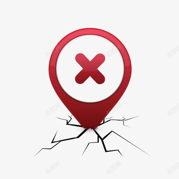 水滴叉图标落地png_新图网 https://ixintu.com 冲击 冲击地裂 卡通手绘 地裂 坠落i 毁坏 痕迹 落地 裂开 裂痕 裂缝 震动 震裂