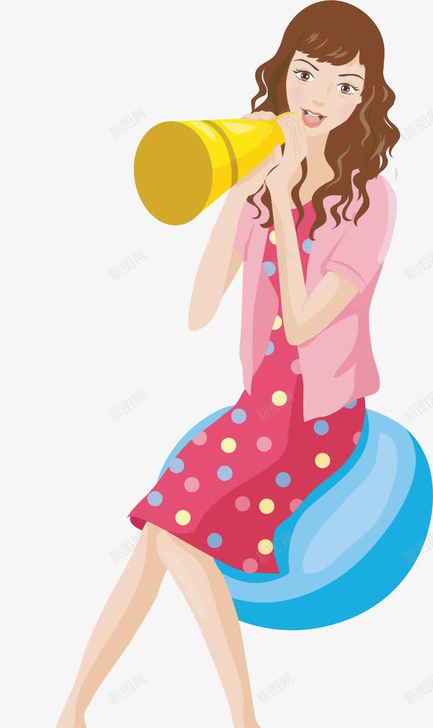 女人呐喊png免抠素材_新图网 https://ixintu.com 呐喊的人 大喊 宣传 扩音器 美女