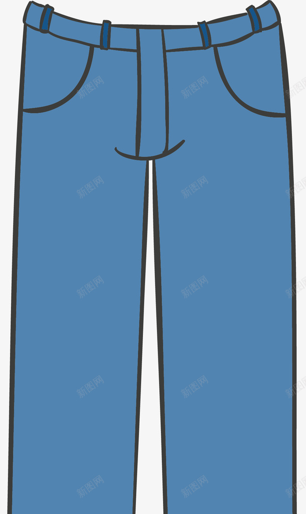 蓝色裤子png免抠素材_新图网 https://ixintu.com 上衣 卡通服装 女装 服装 服饰 服饰图 漫画衣服 男装 矢量服装 衣服 配饰