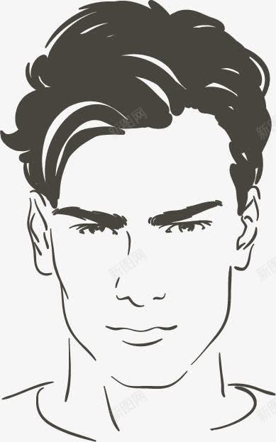 时尚男性素描人物png免抠素材_新图网 https://ixintu.com 6 手绘速写男性头部特写绘画年轻人职业男士男人抽象艺术图片素材书画文字
