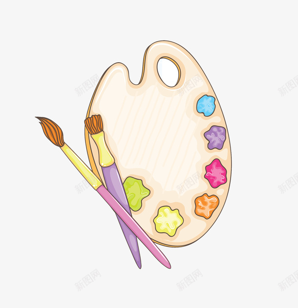卡通画板图标png_新图网 https://ixintu.com 卡通画板 手绘画板 画板 画板图标 画笔 调色图 调色板 调色盘 颜料
