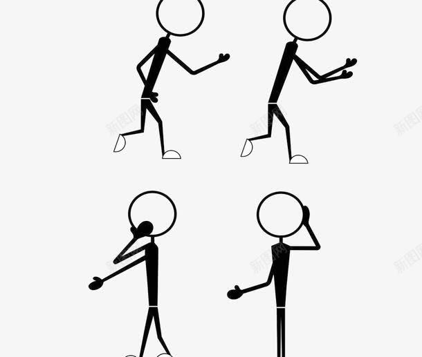 火柴人组合png免抠素材_新图网 https://ixintu.com 人物 伸手指的小人 卡通 女火柴人 新颖 火柴人走路 站立的火柴人 素材