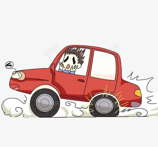小轿车爆胎png免抠素材_新图网 https://ixintu.com 卡通 小轿车 惊慌 惊慌害怕 没气 漏气 爆胎 红色 车 车胎 轮胎 轮胎爆胎