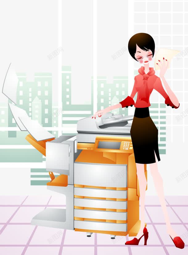 商业精英女人png免抠素材_新图网 https://ixintu.com 卡通女人 商业精英 工作职员 矢量办公室 矢量女人 矢量手绘卡通女人 矢量文员 矢量精英 矢量职员 穿着正装的矢量女人 适量打印机