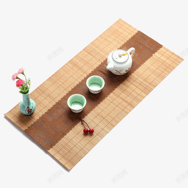 手工编织茶垫png免抠素材_新图网 https://ixintu.com 产品实物 手工编织茶垫 竹垫子 竹帘 竹茶垫 茶垫
