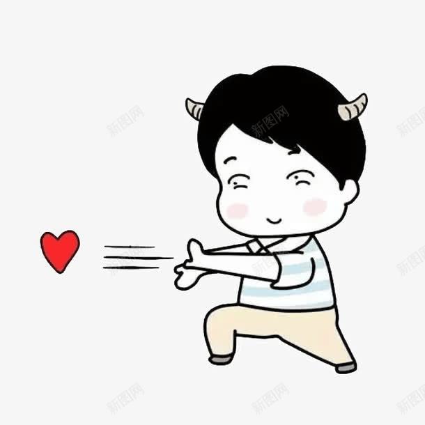 我来给你送爱心png免抠素材_新图网 https://ixintu.com 爱心 爱心发射 牛角 男孩儿 送爱心 金牛座男孩儿
