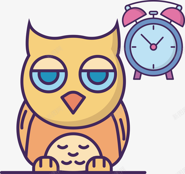 世界睡眠日夜猫子闹钟卡通图标矢量图ai_新图网 https://ixintu.com 世界睡眠日 书本 卡通 台灯 夜猫子 床 护眼罩 月亮 水杯 猫头鹰 窗帘 闹钟 矢量图