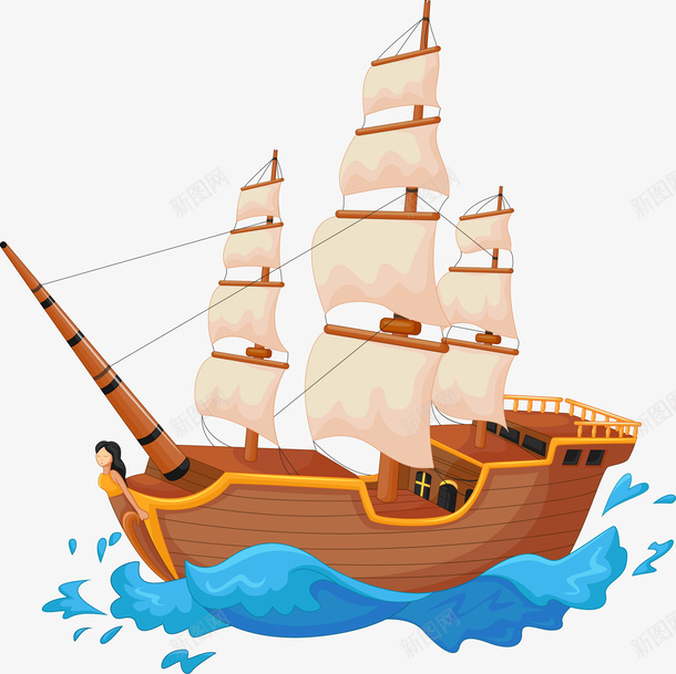 手绘海盗船矢量图eps免抠素材_新图网 https://ixintu.com 卡通 手绘 海盗 海盗船 海盗船PNG 矢量手绘海盗船PNG免费下载 矢量图