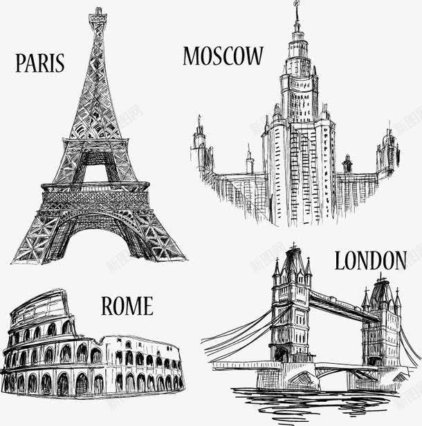 世界著名旅游景点素描png免抠素材_新图网 https://ixintu.com 世界 世界景点 出国旅游 名胜建筑 国外旅游 度假 旅游 景点 海外旅游 环游世界 环球旅游 畅游世界 素描 素材 著名
