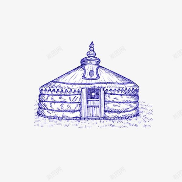 圆珠笔手绘蒙古包png免抠素材_新图网 https://ixintu.com 圆珠笔 形象 手绘 蒙古包 逼真