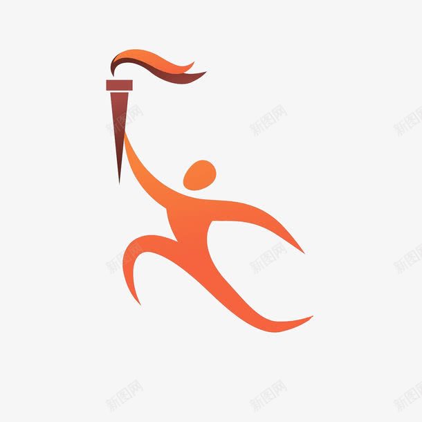 奥运会火炬传递png免抠素材_新图网 https://ixintu.com 卡通 奥运会 手拿火炬奔跑 火炬