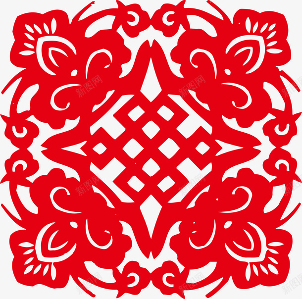 红色双喜窗花帖图png免抠素材_新图网 https://ixintu.com 剪纸 双喜 喜字贴 囍 囍底纹 大红喜字 婚庆 底纹 窗花帖 红色