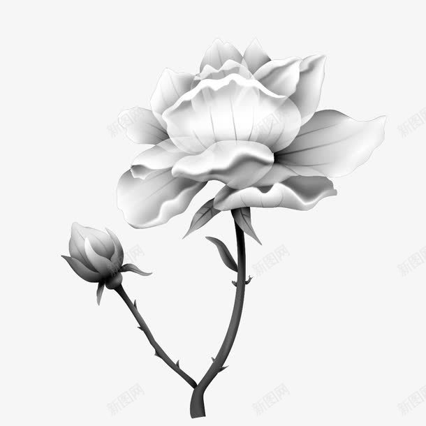 白色水墨叠层式莲花png免抠素材_新图网 https://ixintu.com 水墨 水墨莲花 白色 白色水墨 莲花