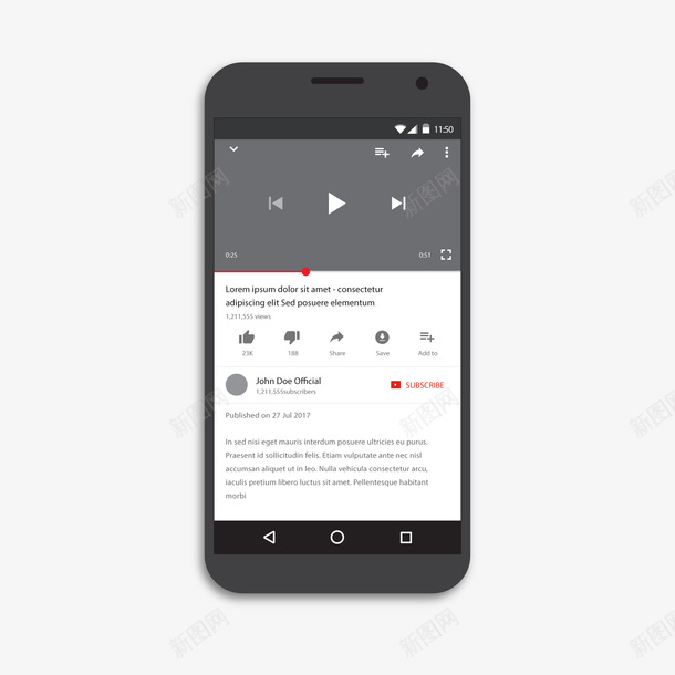 音乐播放视频png免抠素材_新图网 https://ixintu.com APP PNG免抠图 PNG免抠图下载 互联网 手机 暂停 模型