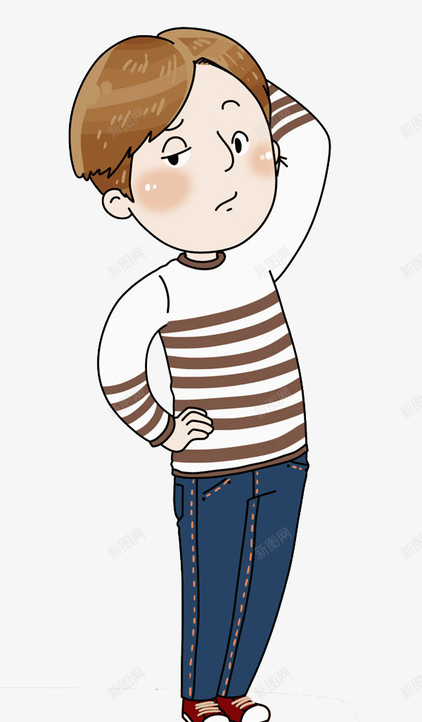 卡通摸头思考的男人png免抠素材_新图网 https://ixintu.com 卡通 噘嘴的 帅气的 思考的 手摸头 摸头 摸头图片 男人 疑惑的