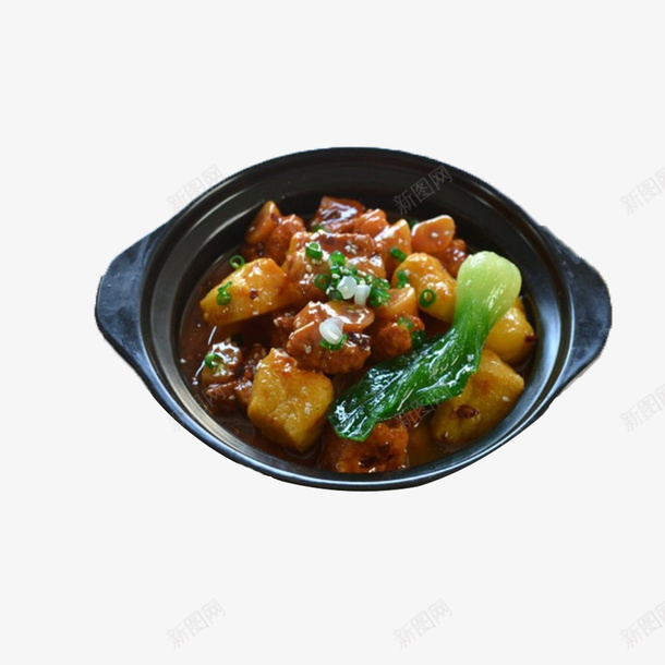 产品实物青菜砂锅土豆鸡块png免抠素材_新图网 https://ixintu.com 土豆 土豆鸡块 家常菜 特色美食 皮嫩肉美 美味 菜品 食物 餐饮美食 香气诱人 鸡块 鸡米花 鸡肉