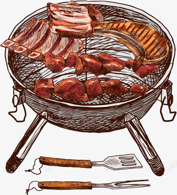 烧烤png免抠素材_新图网 https://ixintu.com BBQ 卡通 吃饭 烤肉PNG 烤肉插画 装饰 野餐PNG 食物