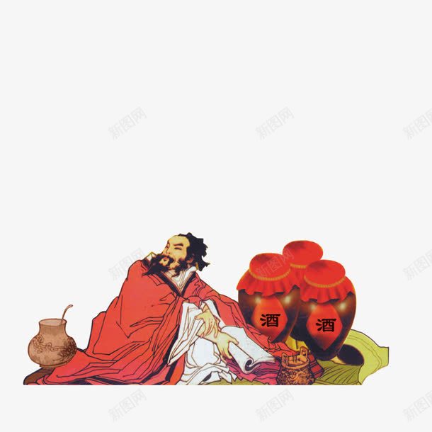 喝酒品酒png免抠素材_新图网 https://ixintu.com 古风酒坛 喝酒 喝酒人情 年终聚会 酒坛 酿酒图