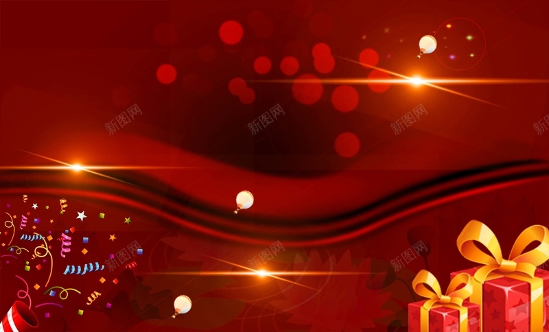 生日快乐海报背景模板jpg设计背景_新图网 https://ixintu.com 光感 喜庆 大气 派对 海报 生日快乐 礼盒 礼花 红色 设计