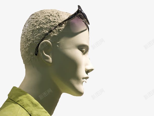 戴眼镜的男人png免抠素材_新图网 https://ixintu.com 假人模特 光头 帅气的 白色的 眼镜 米黄色 雕塑 黑色的