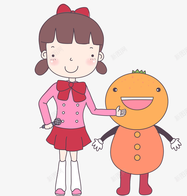卡通可爱小记者图png免抠素材_新图网 https://ixintu.com 创意的 卡通 可爱的 女孩 小记者 插图 采访
