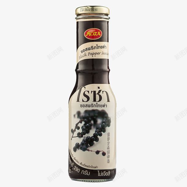 露莎士黑胡椒酱png免抠素材_新图网 https://ixintu.com 瓶装 调料酱 黑胡椒