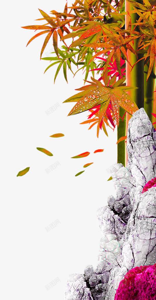 假山上的竹子png免抠素材_新图网 https://ixintu.com png图形 png装饰 假山 植物 竹子 装饰