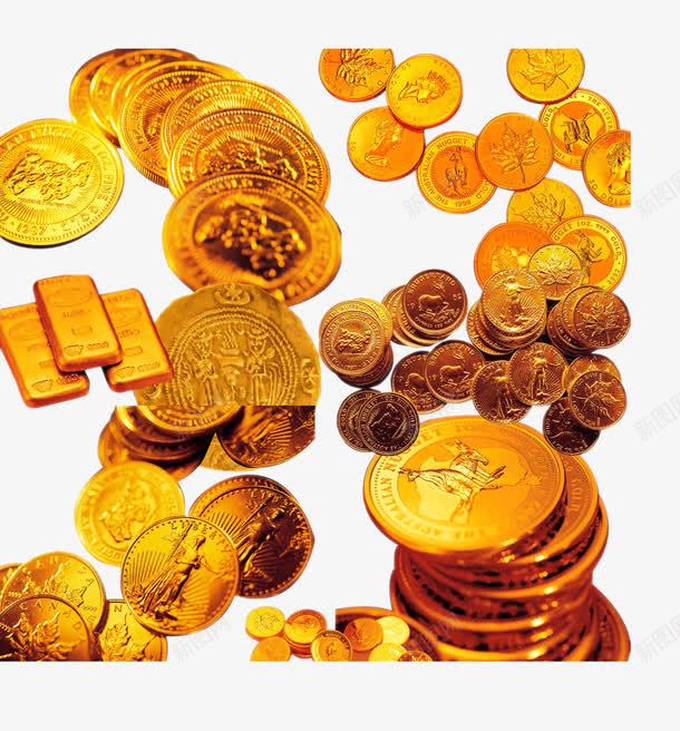黄金金币png免抠素材_新图网 https://ixintu.com 金币 金币漂浮元素 金条 钱币 银两 黄金