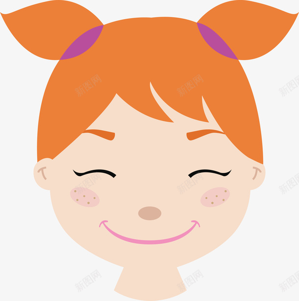 微笑的卡通女孩头像图png免抠素材_新图网 https://ixintu.com 人 人物 儿童 卡通人 图案 头像 女孩 孩子 男孩 矢量人
