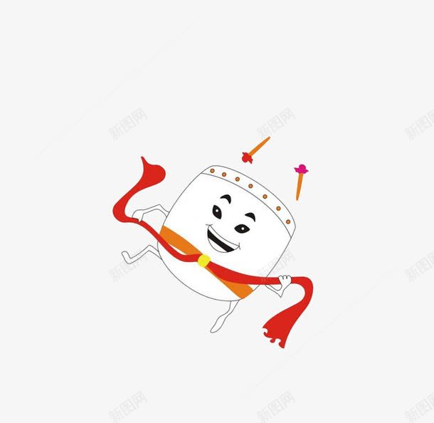 扭秧歌的鼓png免抠素材_新图网 https://ixintu.com 快乐 战鼓 扭秧歌 笑 鼓