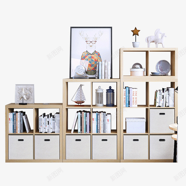 卡通家具书柜png免抠素材_新图网 https://ixintu.com 书柜 免抠图 家具 抠图 插画 柜子 装饰画
