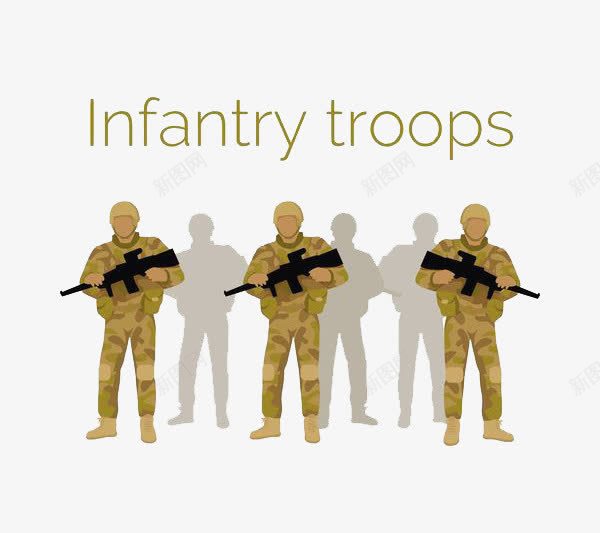 拿枪的三个士兵png免抠素材_新图网 https://ixintu.com 保卫 保家卫国 兵人 军人 卡通 卫兵 士兵 小兵 当兵 战士 拿枪 新兵 正义
