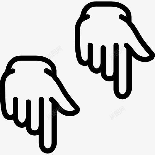 指着图标png_新图网 https://ixintu.com 手势 手和手势 指向下方 指着手指 方向 界面下