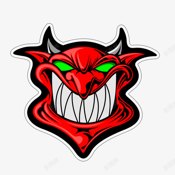 卡通涂鸦红色恶魔png免抠素材_新图网 https://ixintu.com 卡通 图腾 张大嘴巴的恶魔 怪兽 怪物 恶魔 涂鸦 牛头怪 牛鬼 红色 街头风