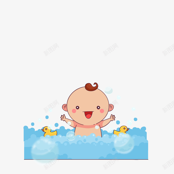 洗澡宝宝png免抠素材_新图网 https://ixintu.com PNG免抠图下载 婴儿 孩子 母亲节 泡泡浴 装饰