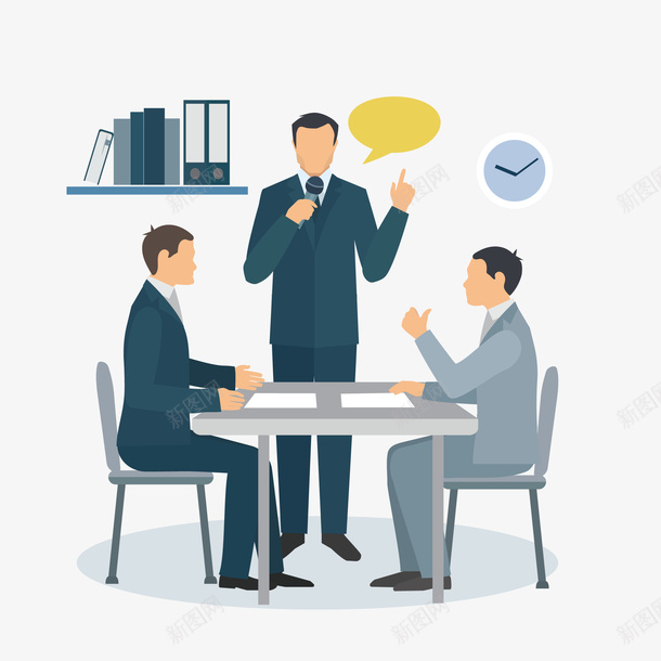 讨论工作的男人简图png免抠素材_新图网 https://ixintu.com 办公室 小组 小组讨论会 工作 工作人员 探讨 文件 讨论工作