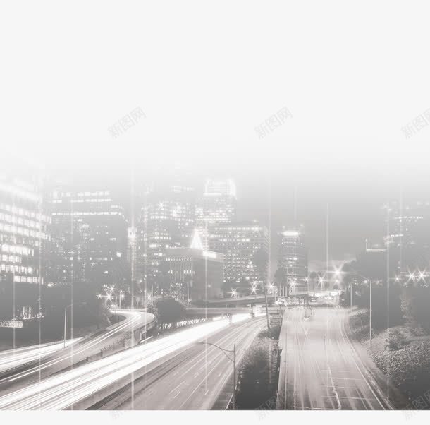 城市png免抠素材_新图网 https://ixintu.com 夜间城市 楼层 灯火通明 车水马龙 高楼大厦
