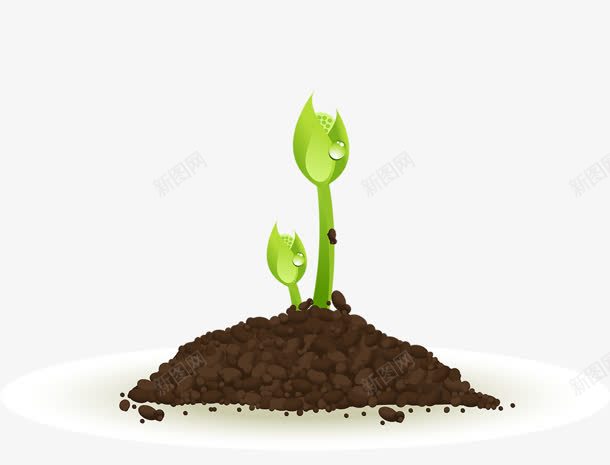 黑土地绿芽png免抠素材_新图网 https://ixintu.com PNG 分层 植物 绿色 绿芽 黑土地