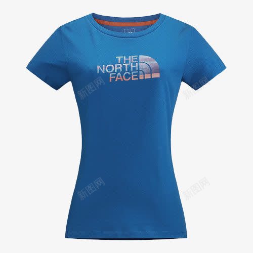 THENORTHFACE北面短袖T恤实物png免抠素材_新图网 https://ixintu.com 半袖 品牌时装 女士T恤 女士夏装 新品服装 蓝色上衣