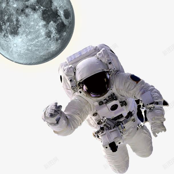 宇航员psd免抠素材_新图网 https://ixintu.com 勇于拼搏 太空 宇航员 月亮 月球