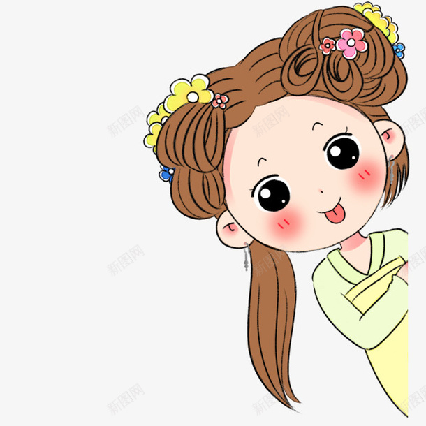 卡通美少女图png免抠素材_新图网 https://ixintu.com 卡通 古装 女孩 美少女