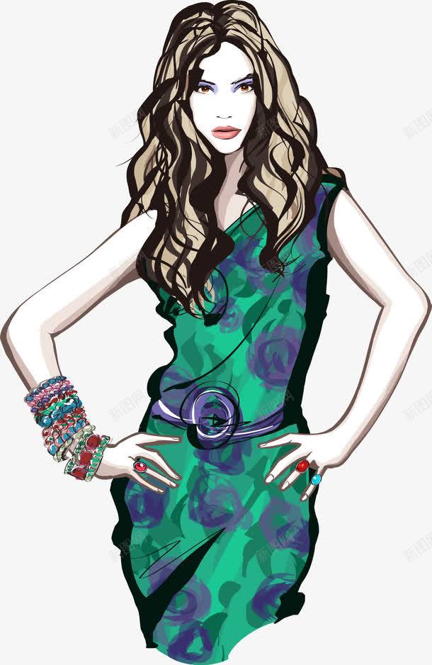 时尚模特美女矢量图ai免抠素材_新图网 https://ixintu.com 女人 时尚 模特 水彩 美女 走秀 矢量图