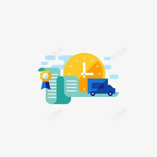 金牌运输png免抠素材_新图网 https://ixintu.com 准时达 快递 扁平化 货运 金牌快递 限时达