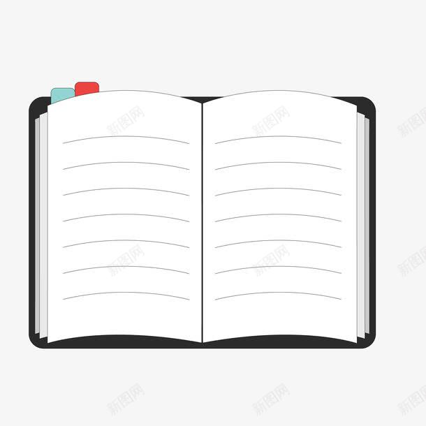 打开的空白记事本png免抠素材_新图网 https://ixintu.com 办公用品 商业 商务 文具 本子 笔记 笔记本