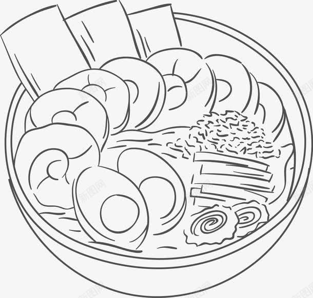 日本手绘餐饮元素png免抠素材_新图网 https://ixintu.com 单线稿 手绘 拉面 日本 线稿 餐饮