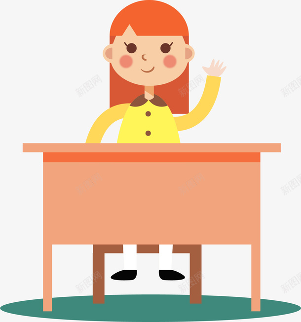 回答问题小女孩卡通矢量图ai免抠素材_新图网 https://ixintu.com 儿童 免抠PNG 免费 卡通手绘 卡通手绘答题 学生 插画风 教育 矢量图