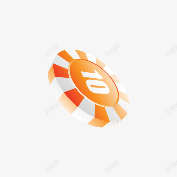 橙白色筹码png免抠素材_新图网 https://ixintu.com 手绘 橙白色 筹码